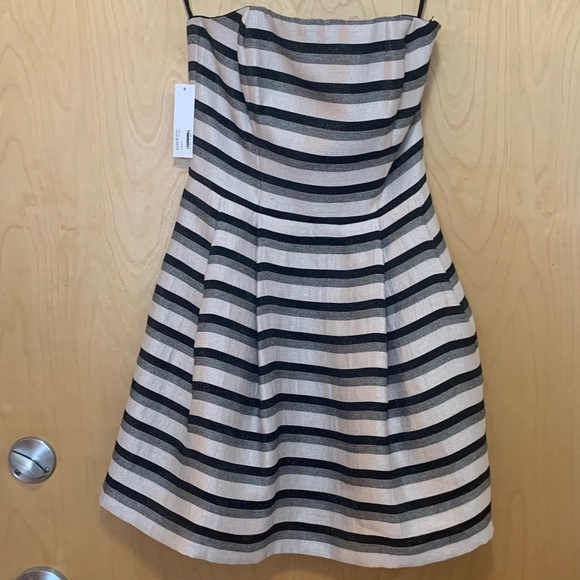 THII Black Stripe Strapless Cocktail Dress - Picture 3 of 16